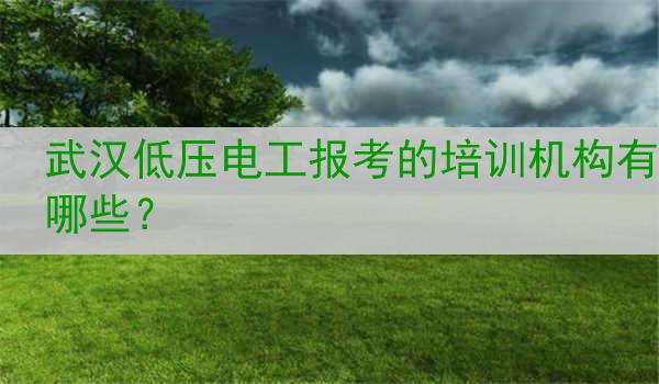 武汉低压电工报考的培训机构有哪些？