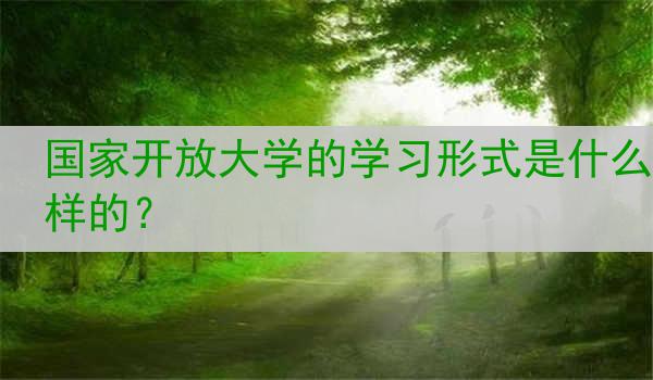 国家开放大学的学习形式是什么样的？