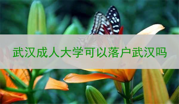 武汉成人大学可以落户武汉吗