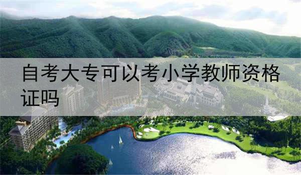 自考大专可以考小学教师资格证吗