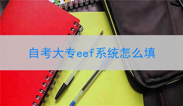 自考大专eef系统怎么填
