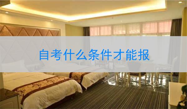 自考什么条件才能报