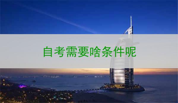 自考需要啥条件呢