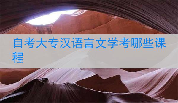 自考大专汉语言文学考哪些课程