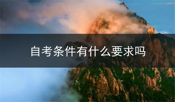 自考条件有什么要求吗