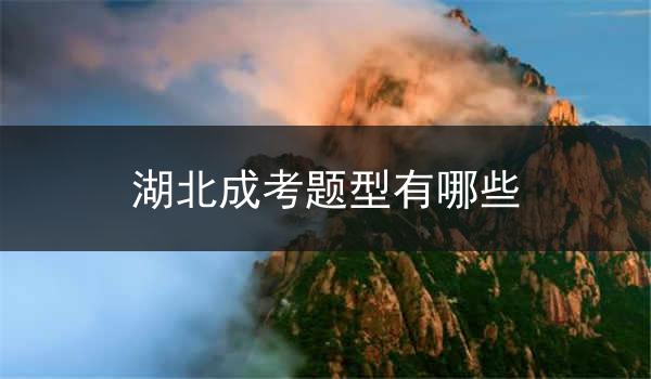 湖北成考题型有哪些