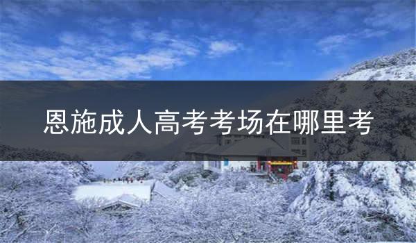 恩施成人高考考场在哪里考
