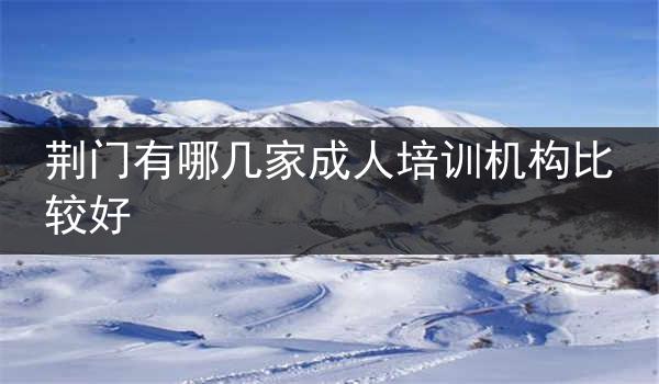 荆门有哪几家成人培训机构比较好