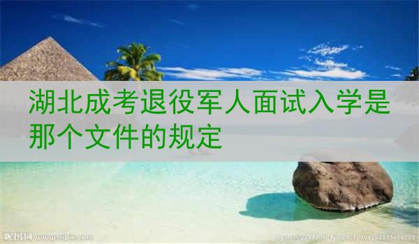 湖北成考退役军人面试入学是那个文件的规定