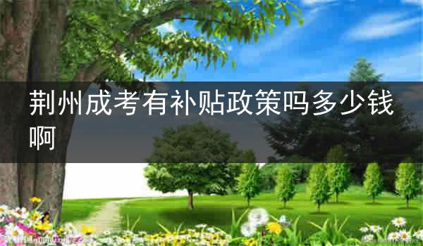 荆州成考有补贴政策吗多少钱啊