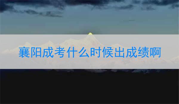 襄阳成考什么时候出成绩啊