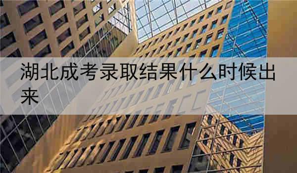 湖北成考录取结果什么时候出来