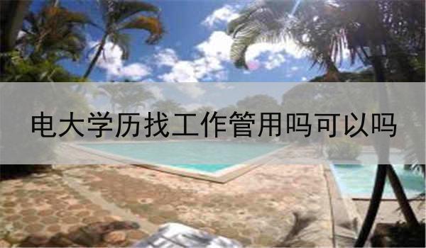 电大学历找工作管用吗可以吗