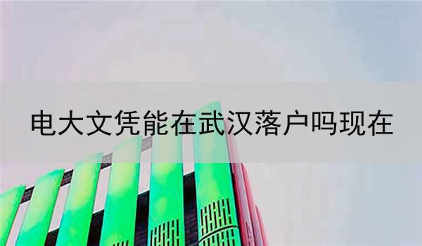 电大文凭能在武汉落户吗现在