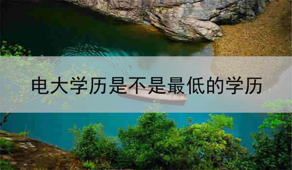 电大学历是不是最低的学历