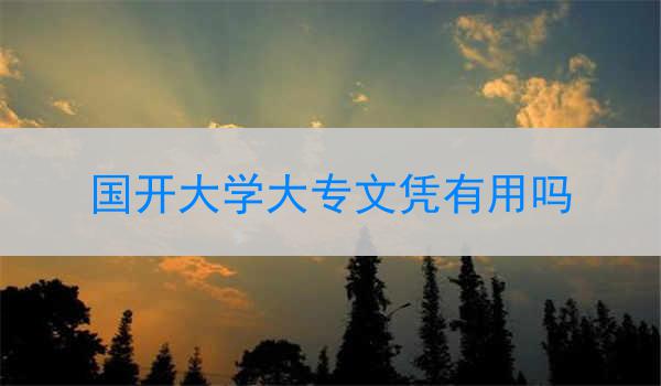 国开大学大专文凭有用吗