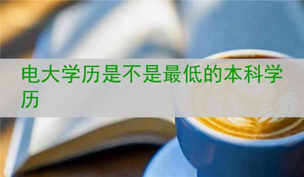 电大学历是不是最低的本科学历