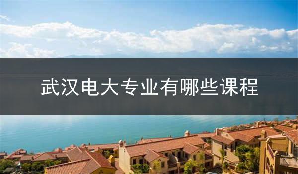 武汉电大专业有哪些课程