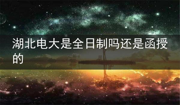湖北电大是全日制吗还是函授的