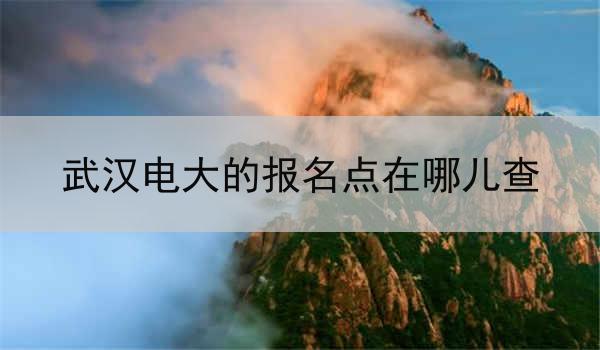 武汉电大的报名点在哪儿查