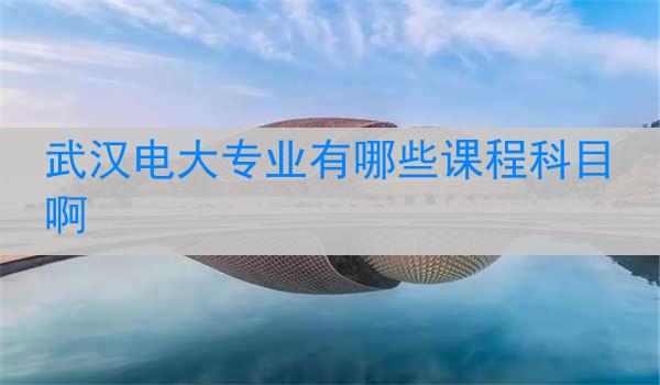 武汉电大专业有哪些课程科目啊