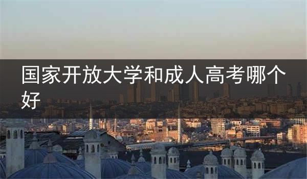 国家开放大学和成人高考哪个好