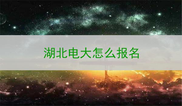湖北电大怎么报名