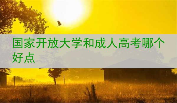 国家开放大学和成人高考哪个好点