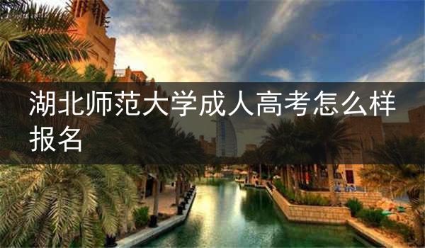 湖北师范大学成人高考怎么样报名