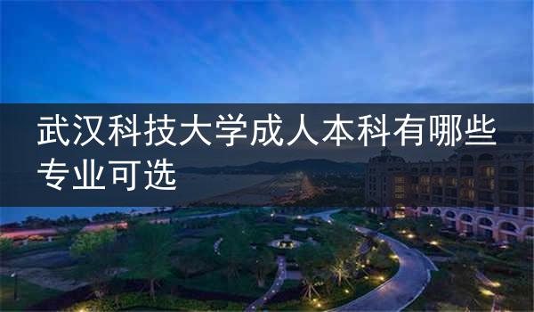 武汉科技大学成人本科有哪些专业可选