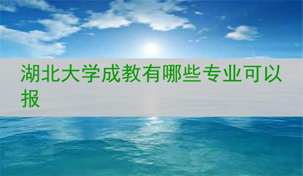 湖北大学成教有哪些专业可以报
