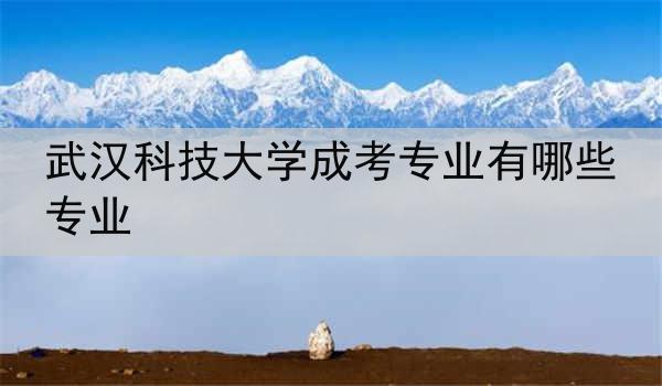 武汉科技大学成考专业有哪些专业