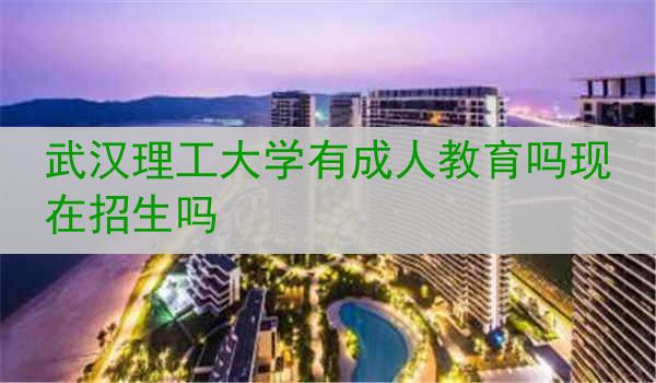 武汉理工大学有成人教育吗现在招生吗