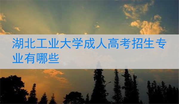 湖北工业大学成人高考招生专业有哪些