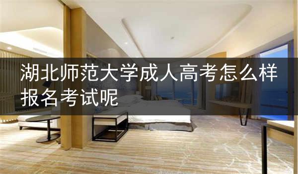 湖北师范大学成人高考怎么样报名考试呢