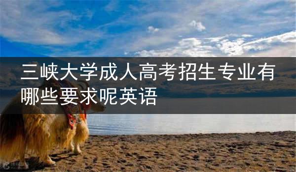三峡大学成人高考招生专业有哪些要求呢英语