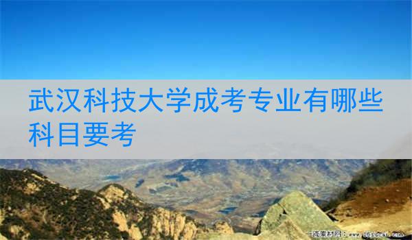 武汉科技大学成考专业有哪些科目要考