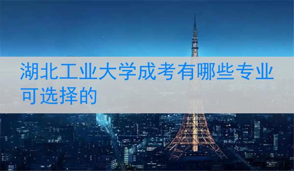 湖北工业大学成考有哪些专业可选择的