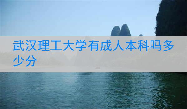 武汉理工大学有成人本科吗多少分