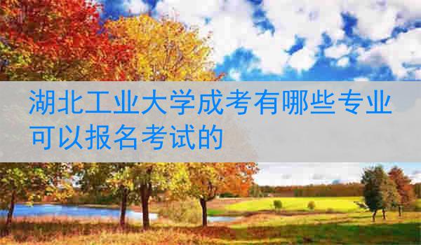 湖北工业大学成考有哪些专业可以报名考试的