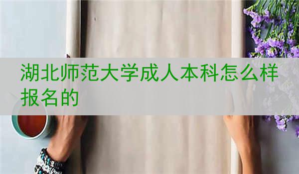 湖北师范大学成人本科怎么样报名的