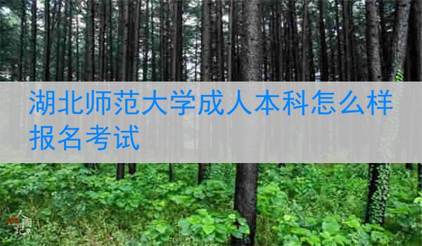 湖北师范大学成人本科怎么样报名考试