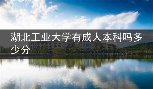 湖北工业大学有成人本科吗多少分