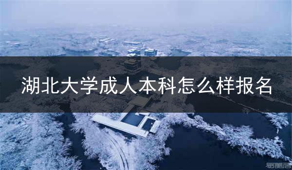 湖北大学成人本科怎么样报名
