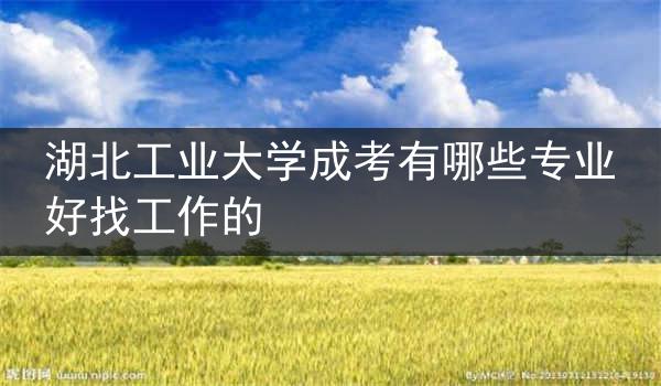 湖北工业大学成考有哪些专业好找工作的
