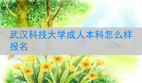 武汉科技大学成人本科怎么样报名