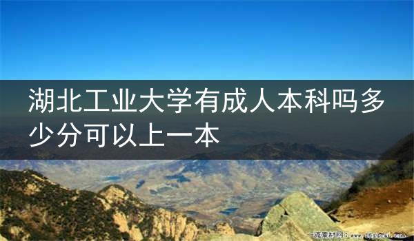 湖北工业大学有成人本科吗多少分可以上一本
