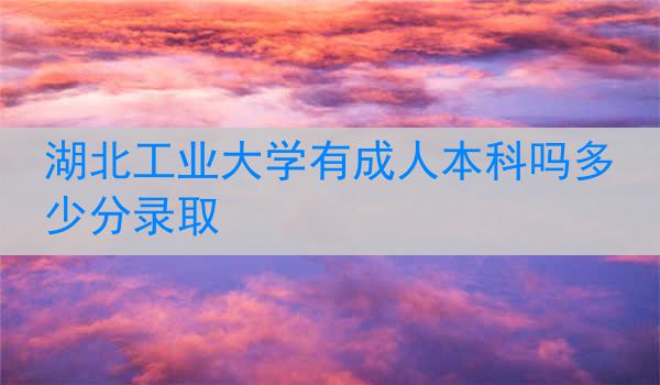 湖北工业大学有成人本科吗多少分录取