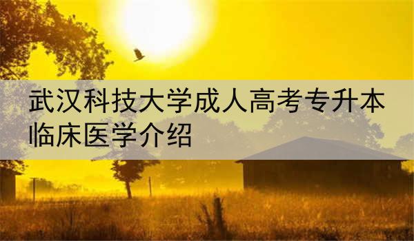 武汉科技大学成人高考专升本临床医学介绍