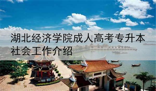 湖北经济学院成人高考专升本社会工作介绍